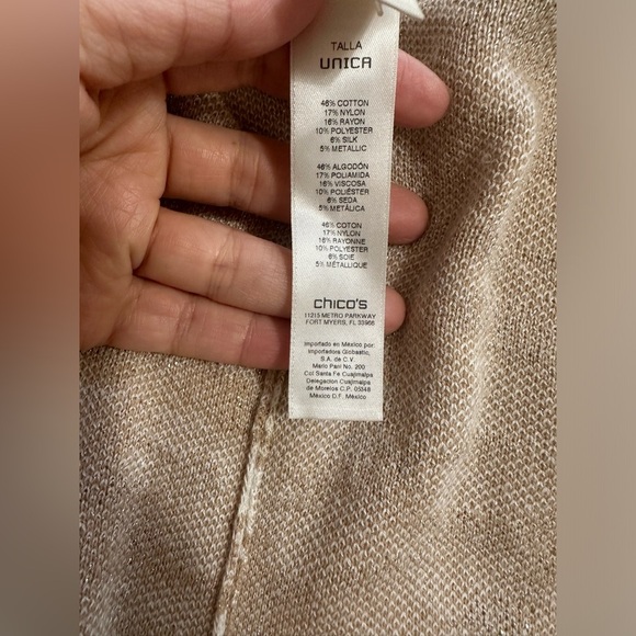 Chico’s Animal Shine Ruana Silk blend - Picture 6 of 7